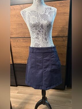 Tommy Hilfiger Navy Denim Skirt with Stitch Detail